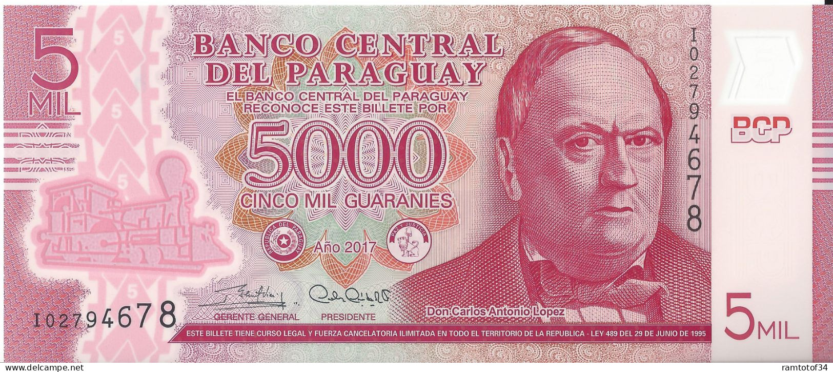 PARAGUAY - 5000 Guaranies 2017 UNC - Paraguay