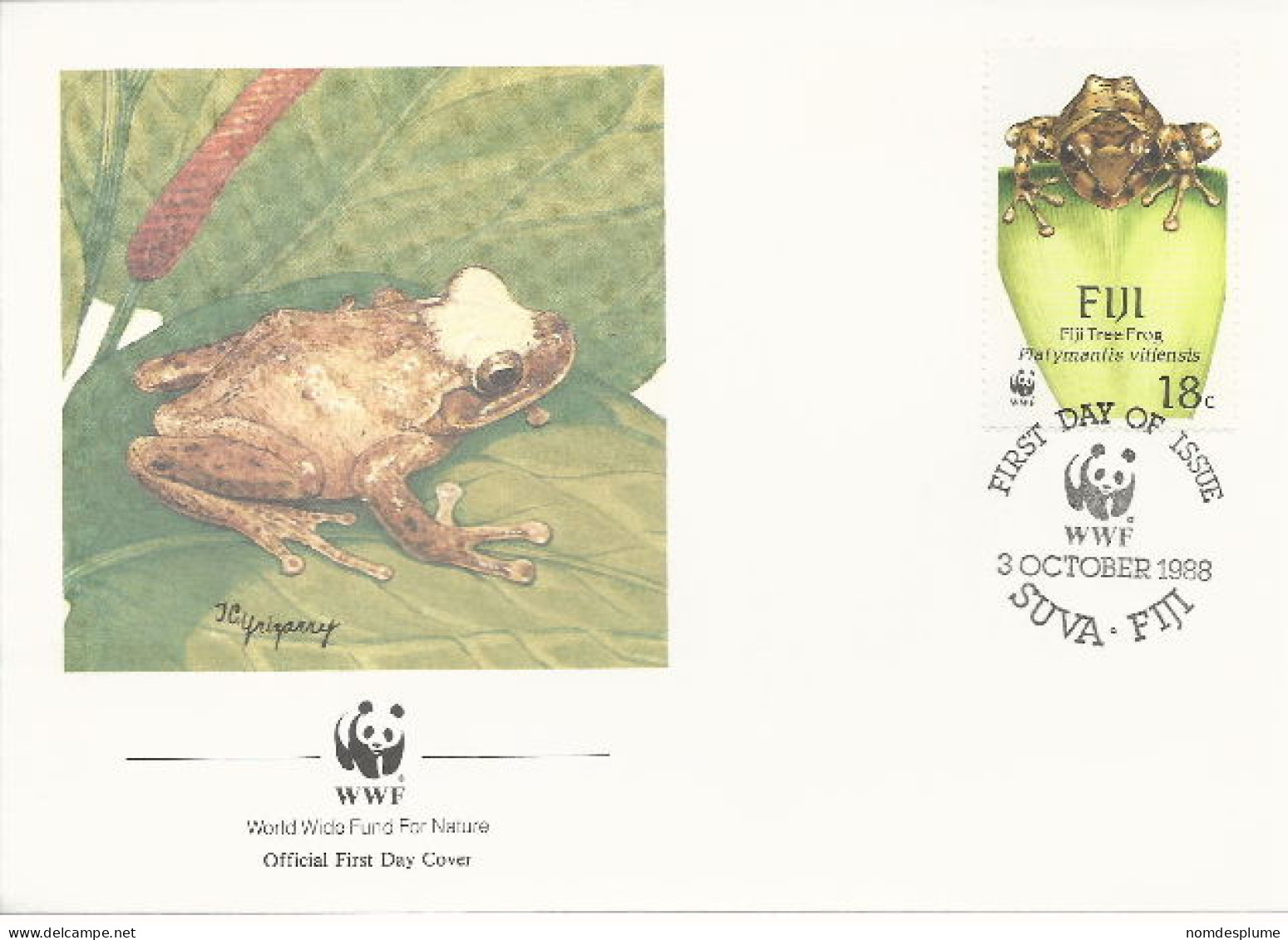 26078 ) Fiji WWF 1988 Frog Cover - Fidji (1970-...)