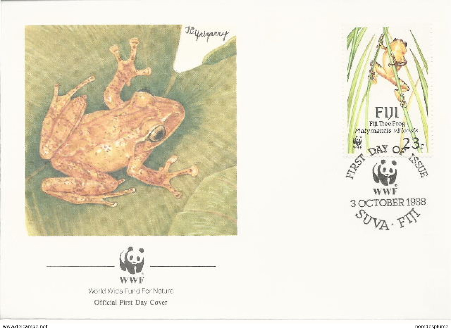 26079 ) Fiji WWF 1988 Frog Cover - Fidji (1970-...)