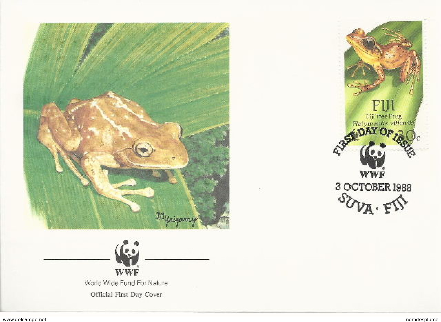 26080 ) Fiji WWF 1988 Frog Cover - Fidji (1970-...)