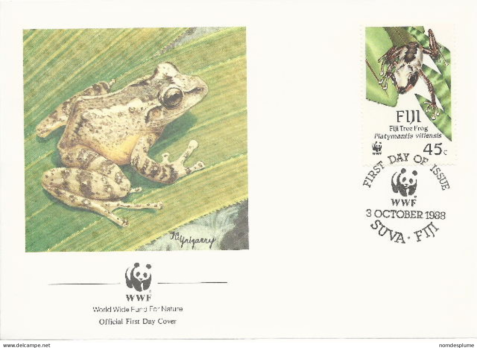 26081 ) Fiji WWF 1988 Frog Cover - Fidji (1970-...)