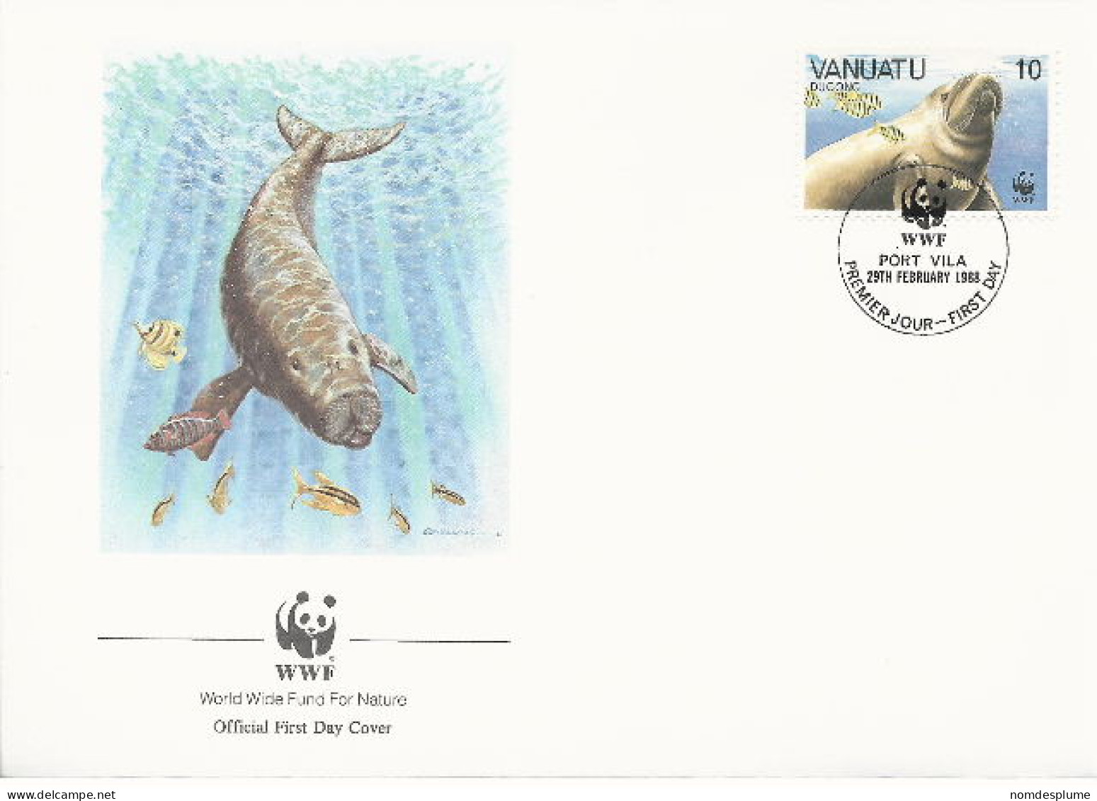 26088 ) Vanuatu WWF 1988 Dugong Cover - Vanuatu (1980-...)