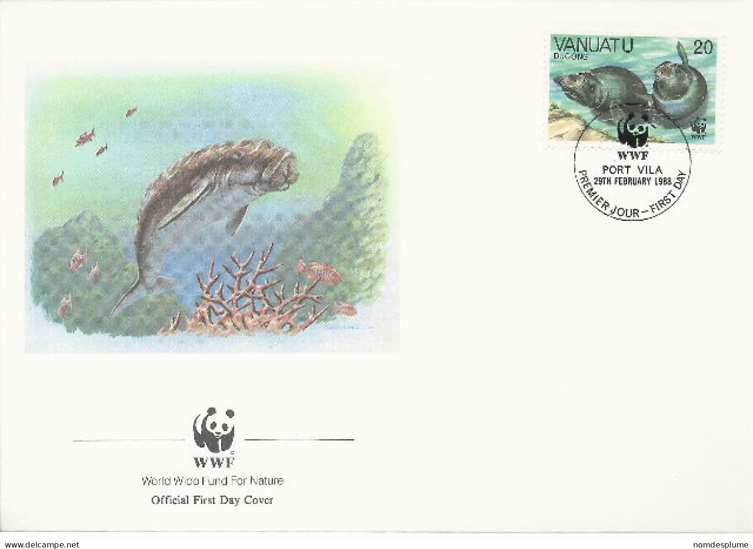 26089 ) Vanuatu WWF 1988 Dugong Cover - Vanuatu (1980-...)