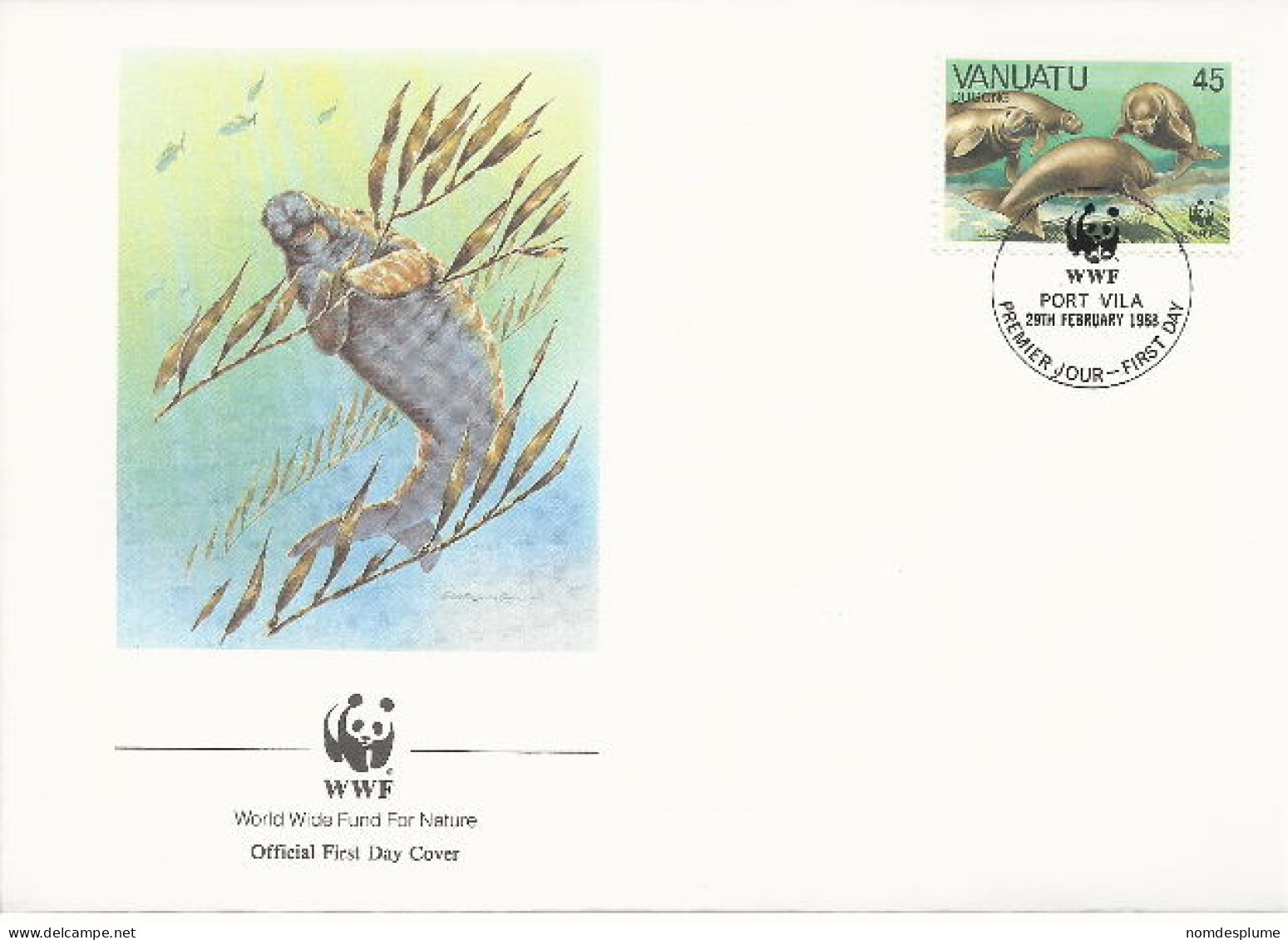 26090 ) Vanuatu WWF 1988 Dugong Cover - Vanuatu (1980-...)