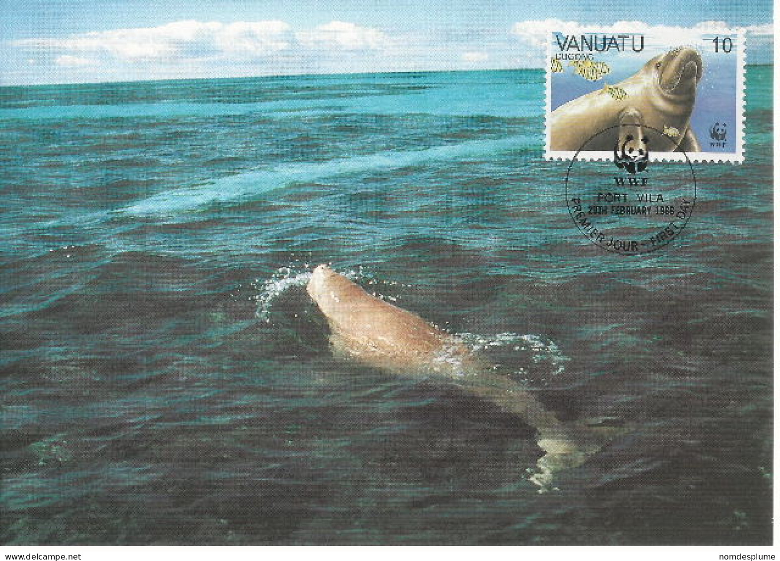 26092 ) Vanuatu WWF 1988 Dugong Maxi Postcard Cover - Vanuatu (1980-...)