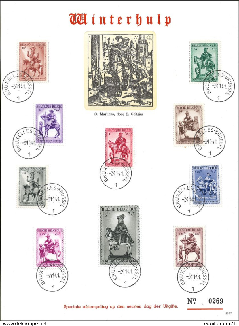 583/592° FS/HB - Secours D'hiver St Martin / Winterhulp Sint Maarten / Winterrettung St. Martin - BELGIQUE / BELGIË - Souvenir Cards - Joint Issues [HK]