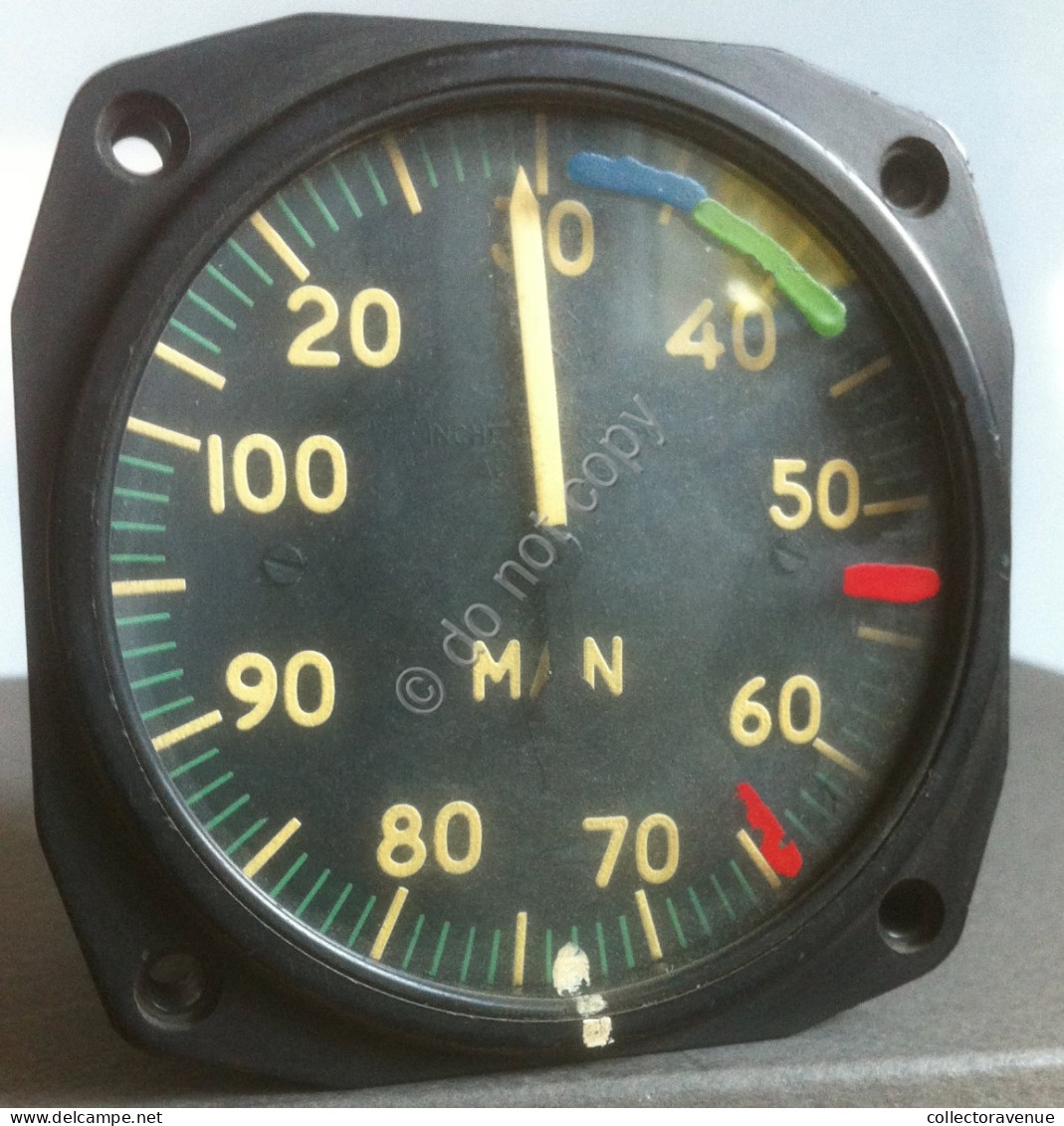Strumento Aeronautica Vintage - Manning Maxwell & Moore - Indicatore Pressione - Equipement
