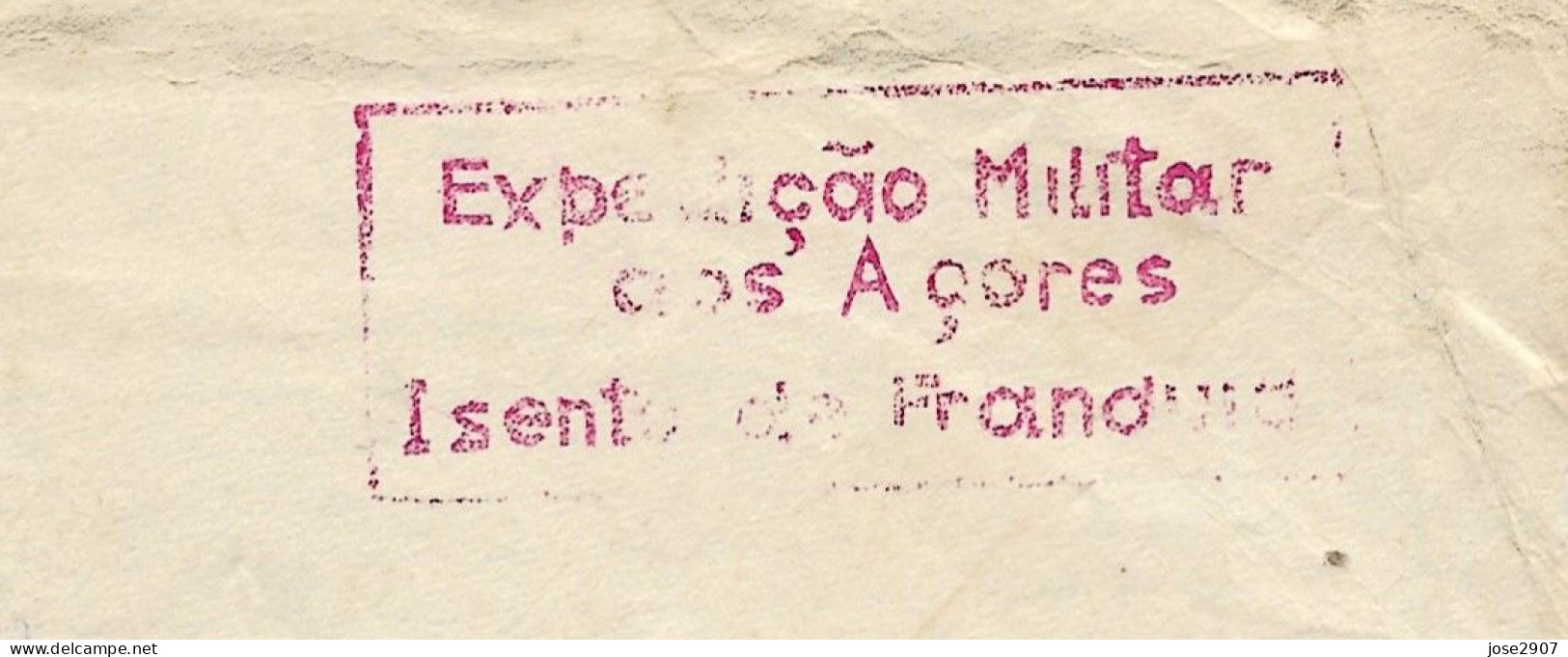 PORTUGAL  LETTER FROM AZORES WITH MILITARY CENSORSHIP MARKS,FROM 2ND WORLD WAR - Postal Logo & Postmarks