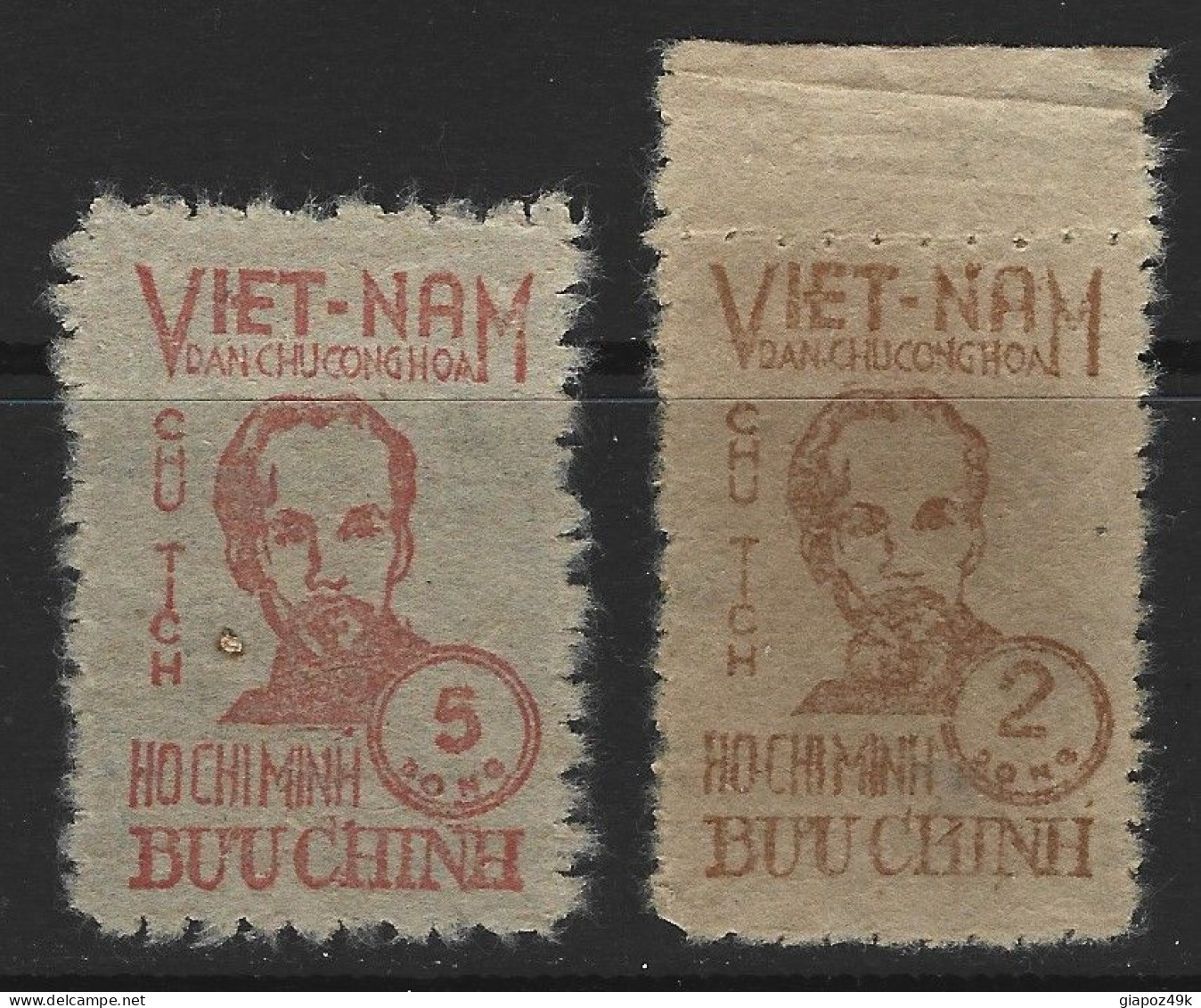 ● VIETNAM 1949 ️VIET-NAM ֍ HO CHIMINH ֍ N. 60 / 61 S.G. ● 2 Valori ● Vedere Difetto ● Dentellati ️7 ● Serietta ● 2312 ● - Viêt-Nam