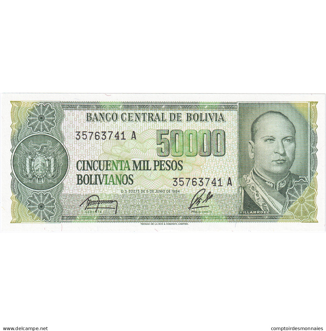 Bolivie, 50,000 Pesos Bolivianos, 1984, 1984-06-05, KM:170a, NEUF - Bolivie