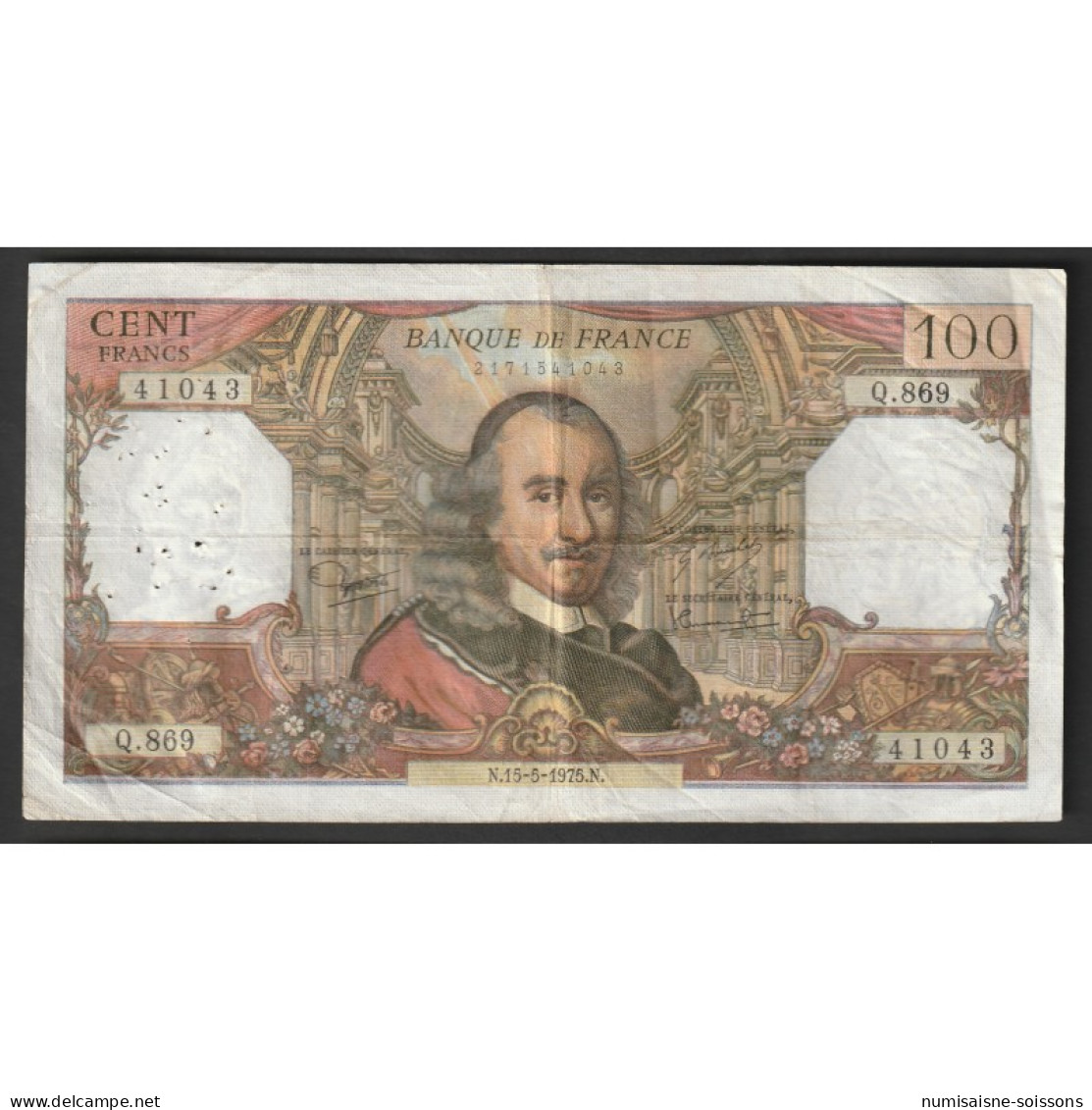 FAY 65/49 - 100 FRANCS - TYPE CORNEILLE - 15/05/1975 - Q.869 - PICK 149 - 100 F 1964-1979 ''Corneille''