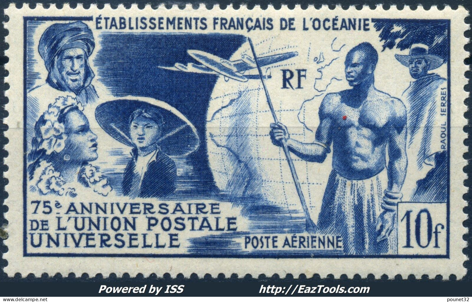 TIMBRE OCEANIE POSTE AERIENNE UPU N° 29 NEUF * GOMME AVEC CHARNIERE - Aéreo