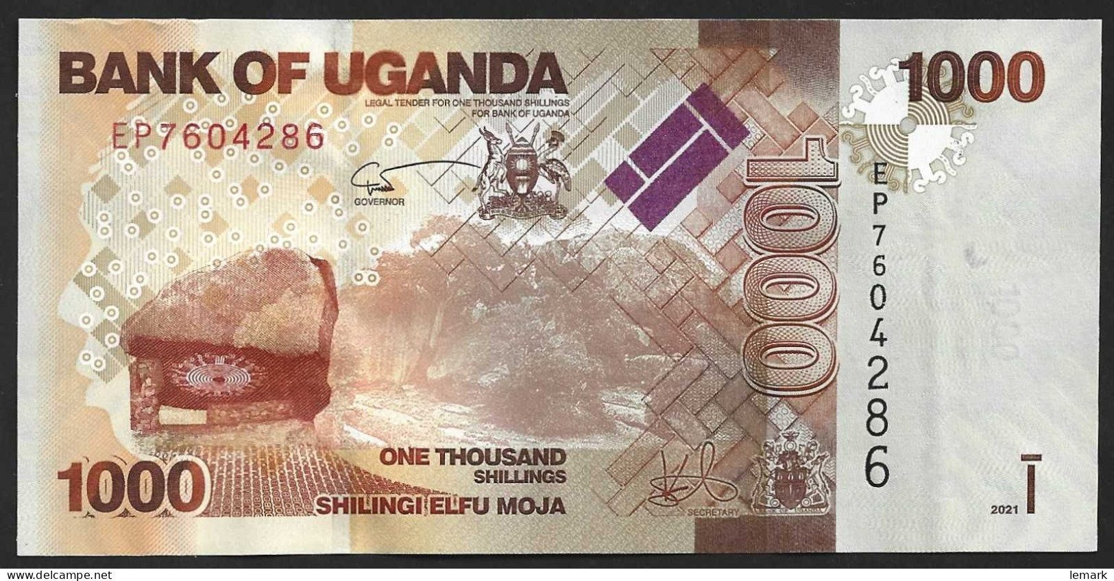 Uganda 1000 Shilling 2021 P49f UNC - Uganda