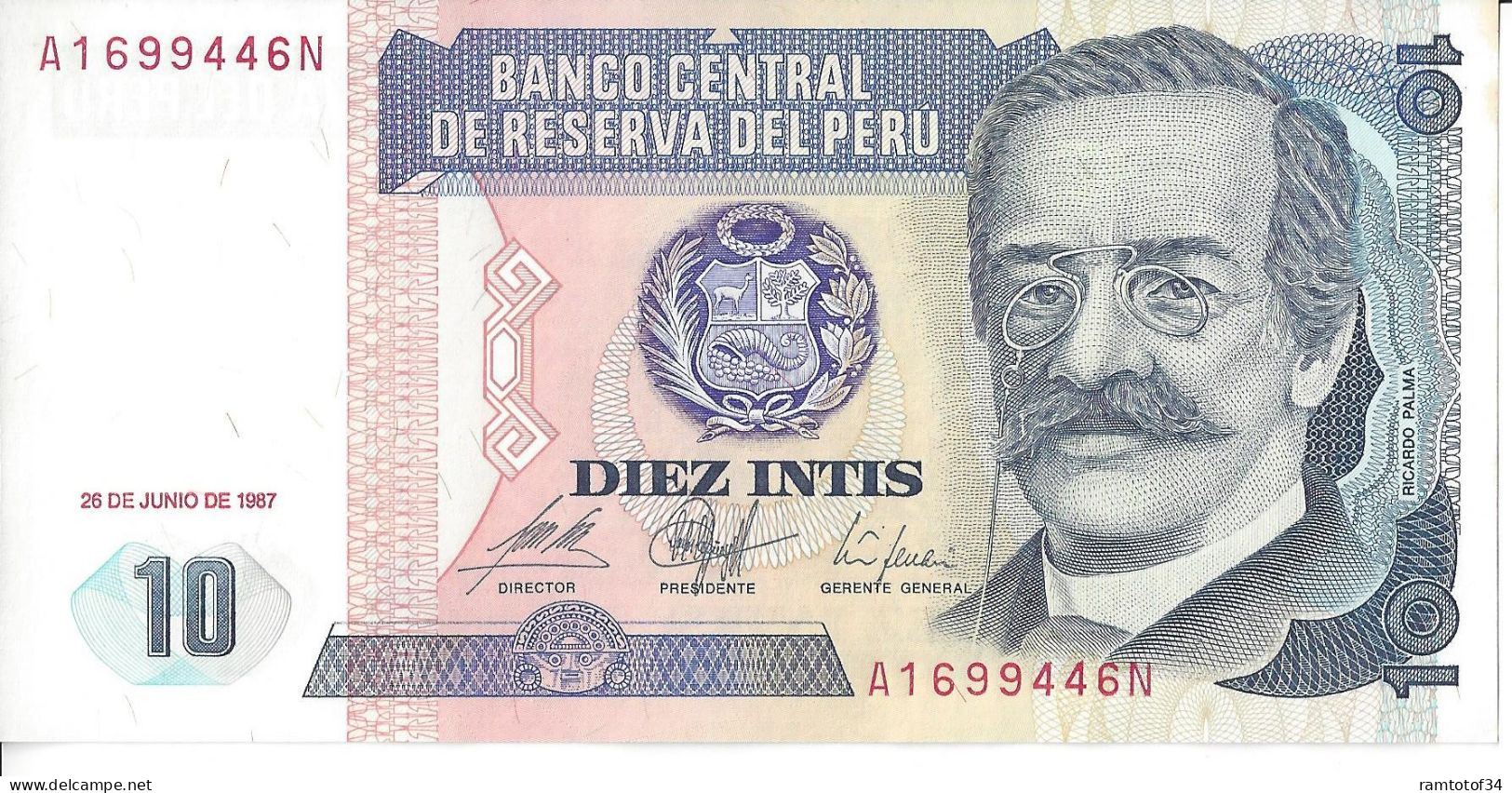 PEROU - 10 Intis 1987 UNC - Pérou