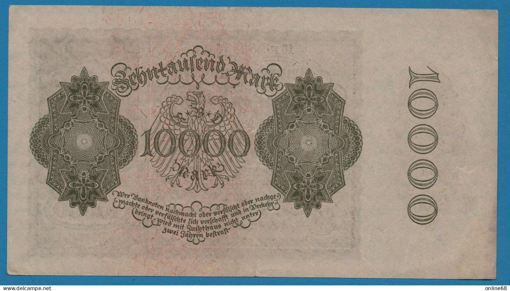 DEUTSCHES REICH 10000 MARK 19.01.1922 # 16N.088836 P# 72 - 10.000 Mark