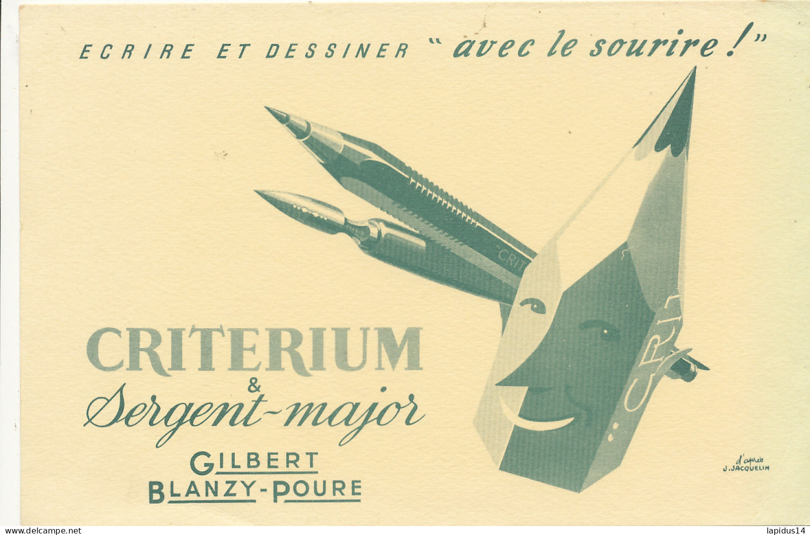 BU 2691   BUVARD  - CRITERIUM  SERGENT -MAJOR   ( 21,00 Cm X 14,00 Cm) - Stationeries (flat Articles)