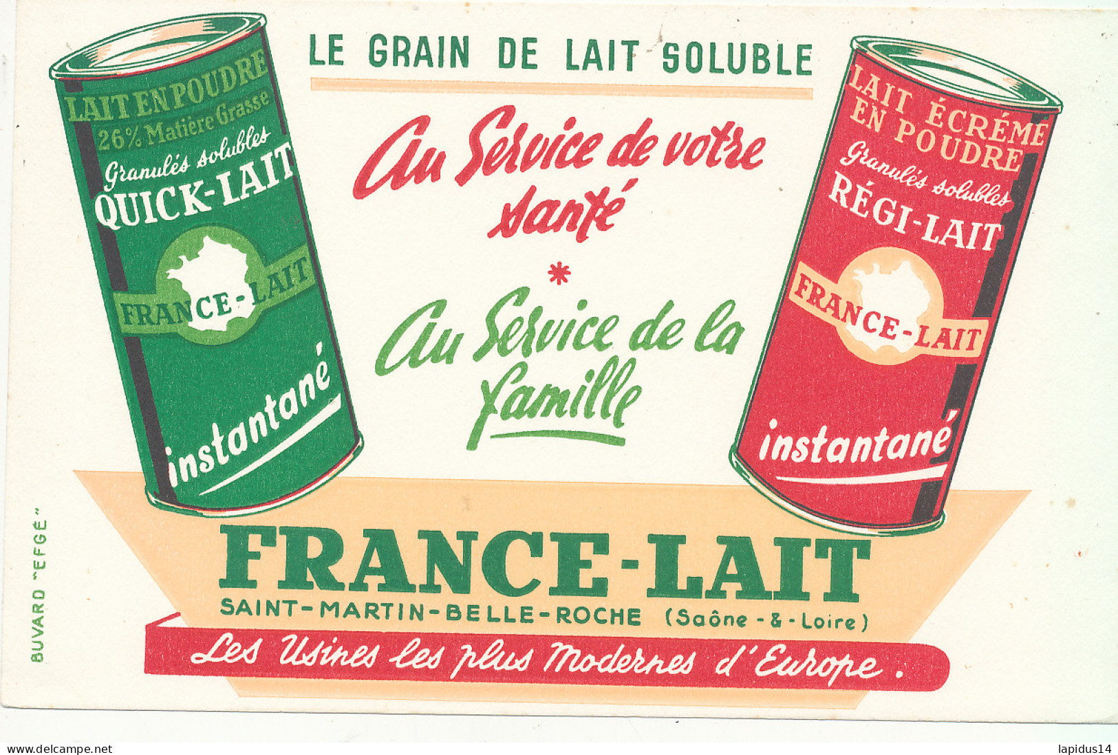 BU 2712   BUVARD  -  FRANCE LAIT  RIGI-LAIT  SAINT-MARTIN BELLE-ROCHE      ( 21,00 Cm X 13,50 Cm) - Leche