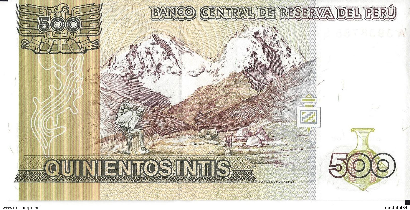 PEROU - 500 Intis 1987 UNC - Pérou