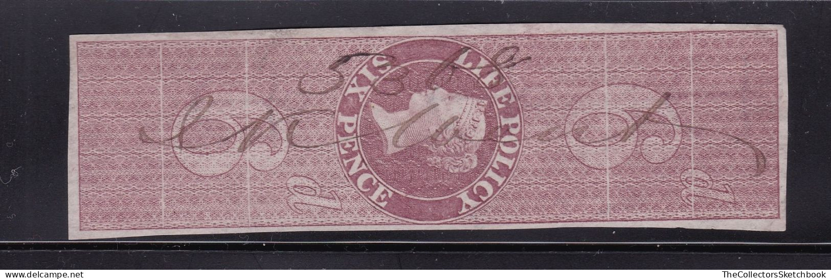 GB Fiscals / Revenues Life Policy 6d -  Red - Brown Barefoot 28. Watermark Simple  Anchor Good Used - Revenue Stamps