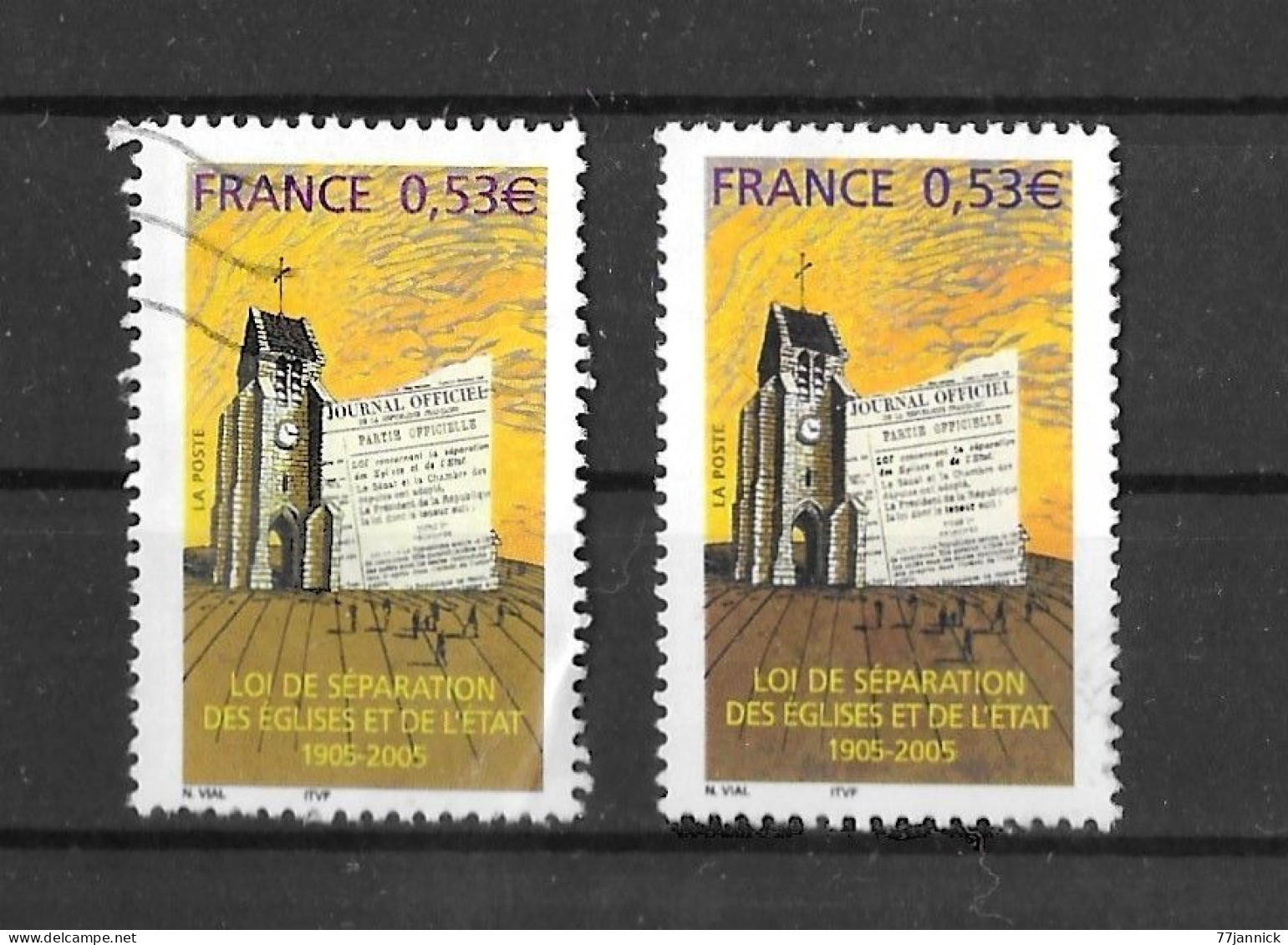 VARIETEE DE COULEUR N° 3860  OBLITERE - Used Stamps