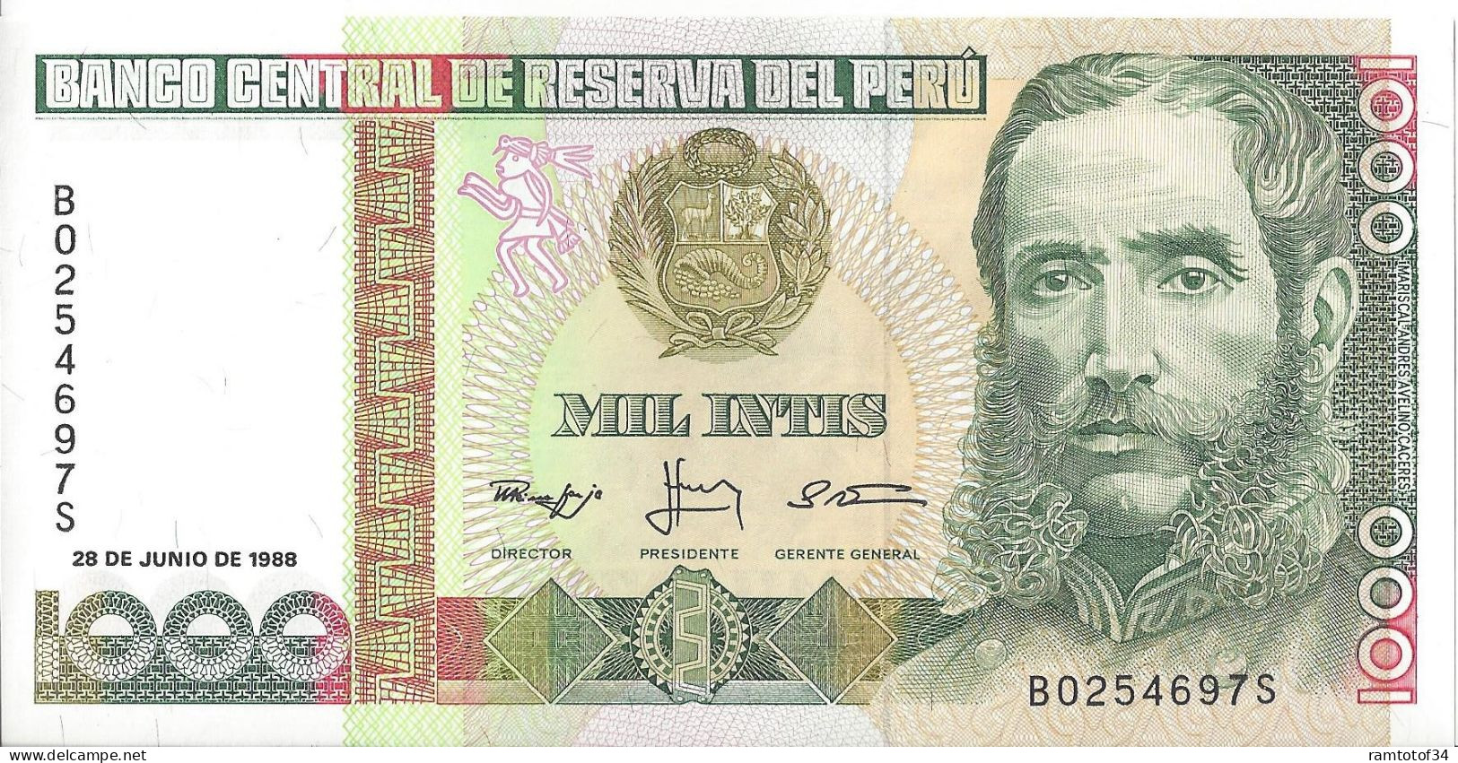 PEROU - 1000 Intis 1988 UNC - Pérou