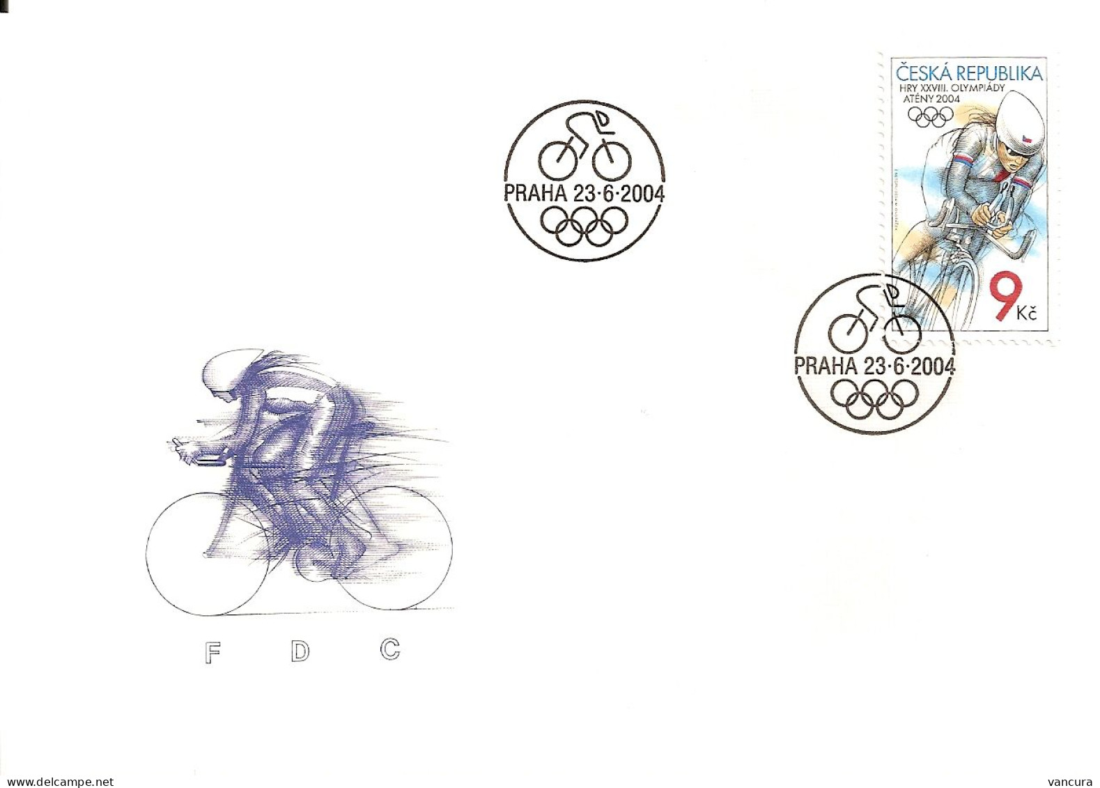 FDC 405 Czech Republic Olympic Games Athens 2004 Cycling - Sommer 2004: Athen