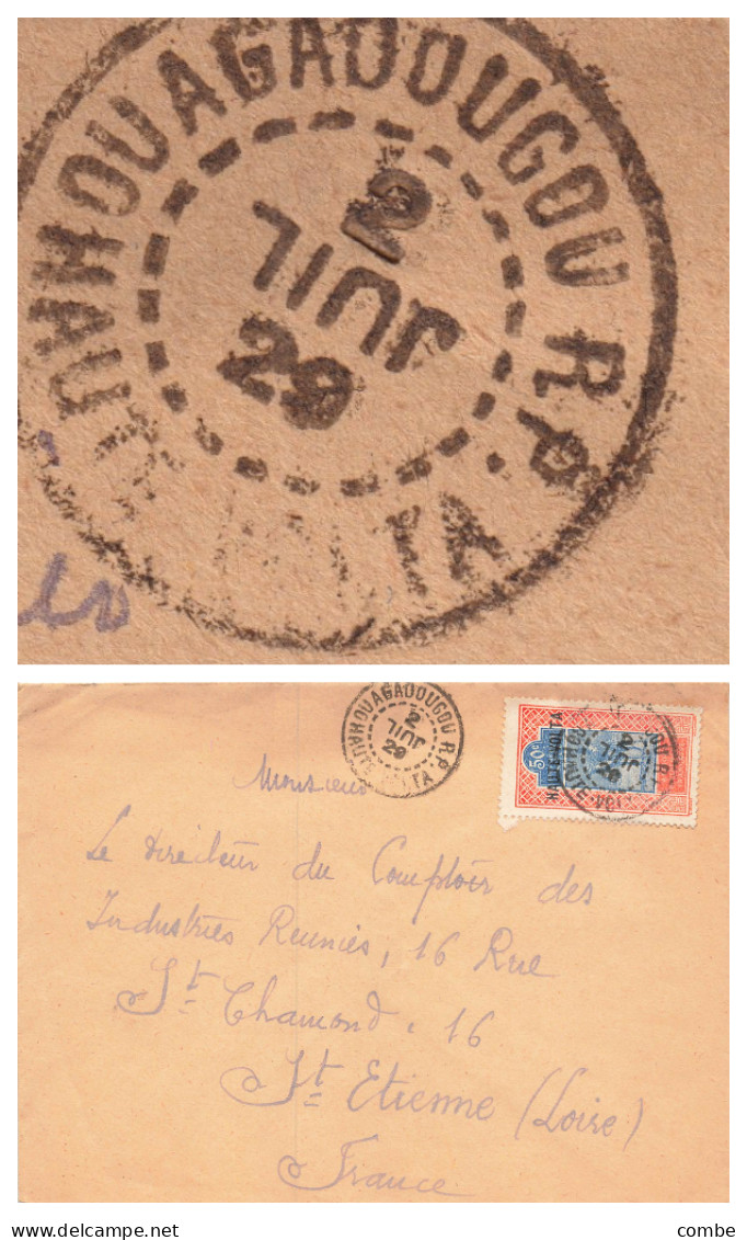 LETTRE. HAUTE VOLTA. 2 JUIL(inversion) 29. OUAGADOUGOU POUR ST ETIENNE - Lettres & Documents