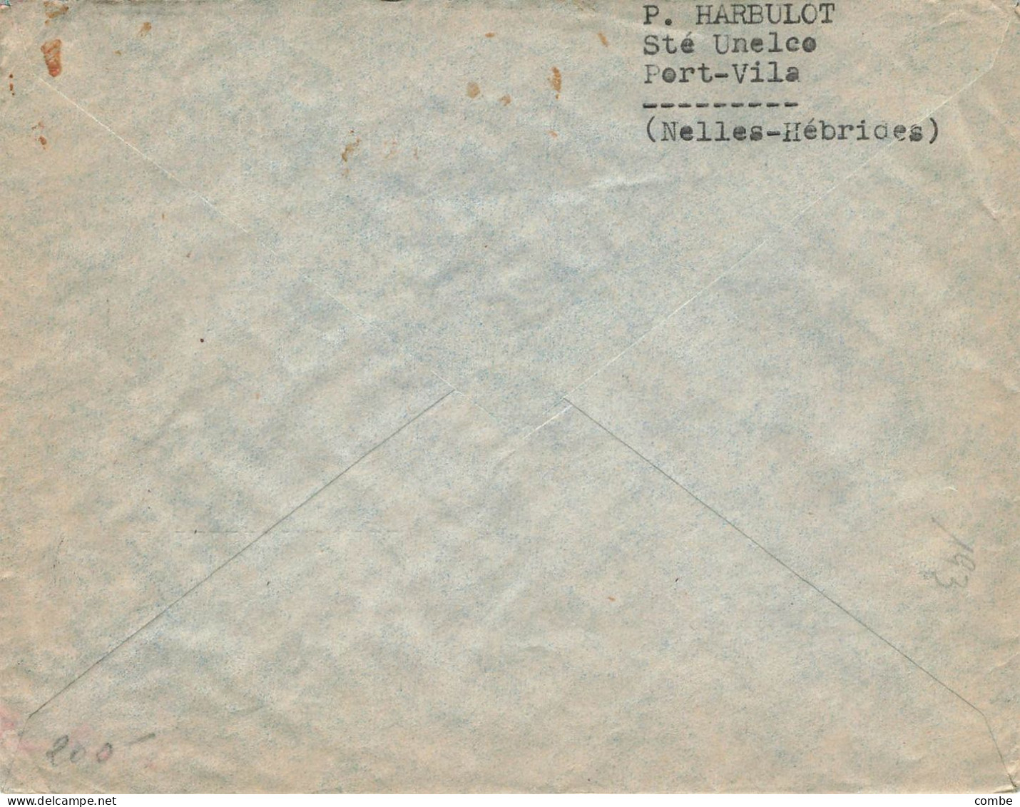 LETTRE. NEW HEBRIDES. VILA PAR AVION POUR BESANCON - Lettres & Documents