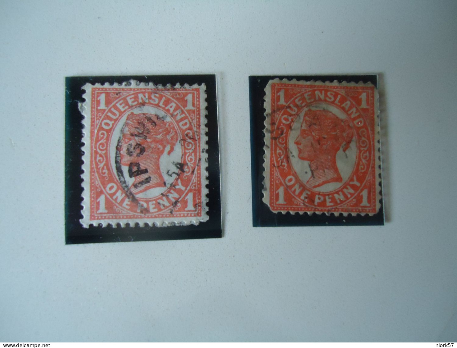 QUEENSLAND USED 2 STAMPS QUEEN DIFFERENT COLOURS - Gebruikt