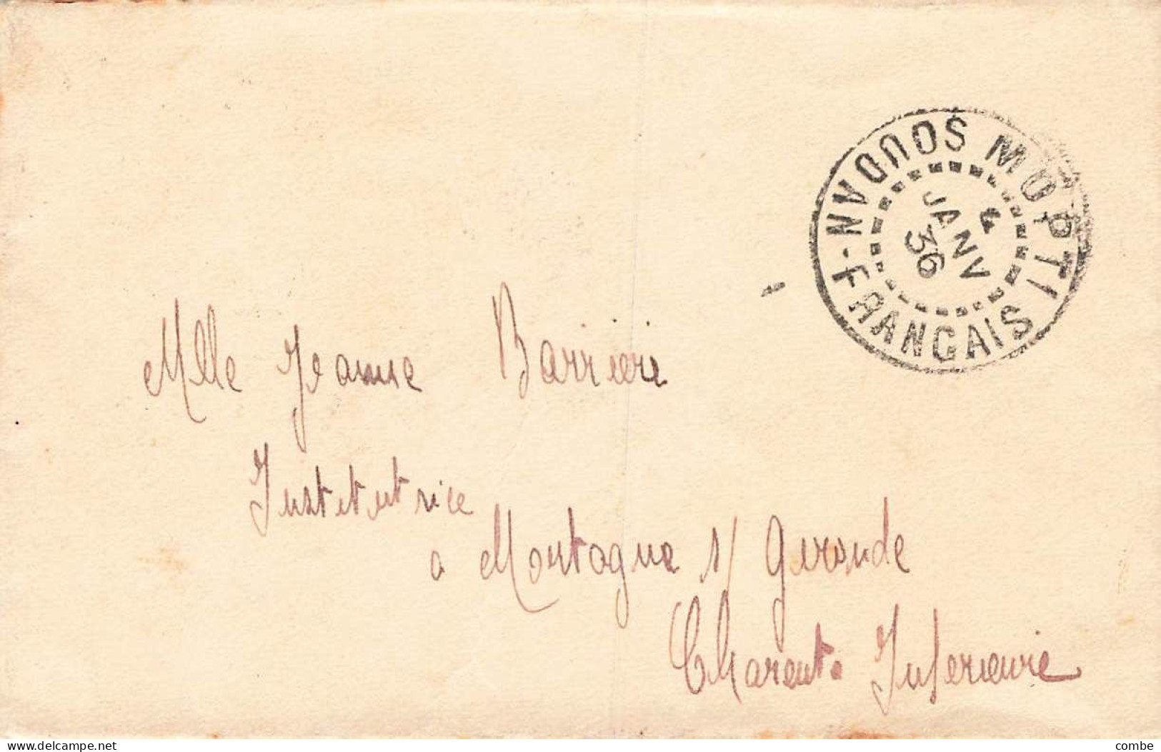 PETITE LETTRE. SOUDAN. 6 JANV 36. MOPTI PAR GAO POUR CHARENTE S GIRONDE CHARENTE - Storia Postale