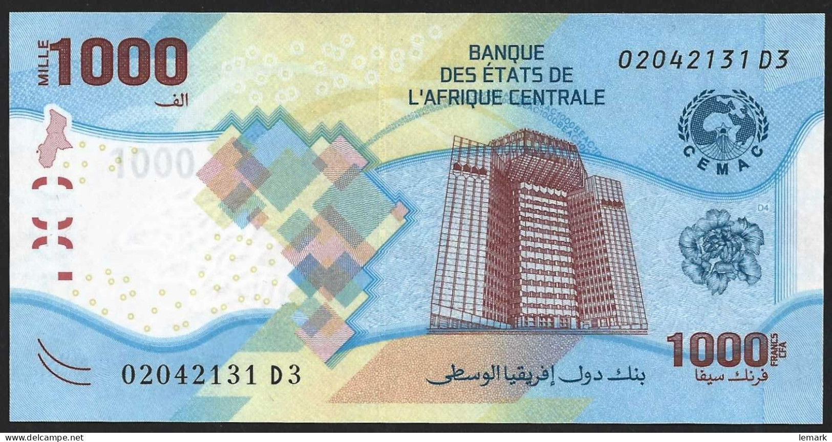 CAS 1000 Francs 2022 P701 UNC - États D'Afrique Centrale