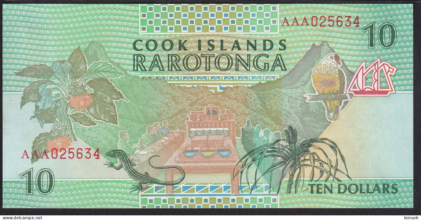 Cooks Island 10 Dollar 1992 P8 UNC - Islas Cook