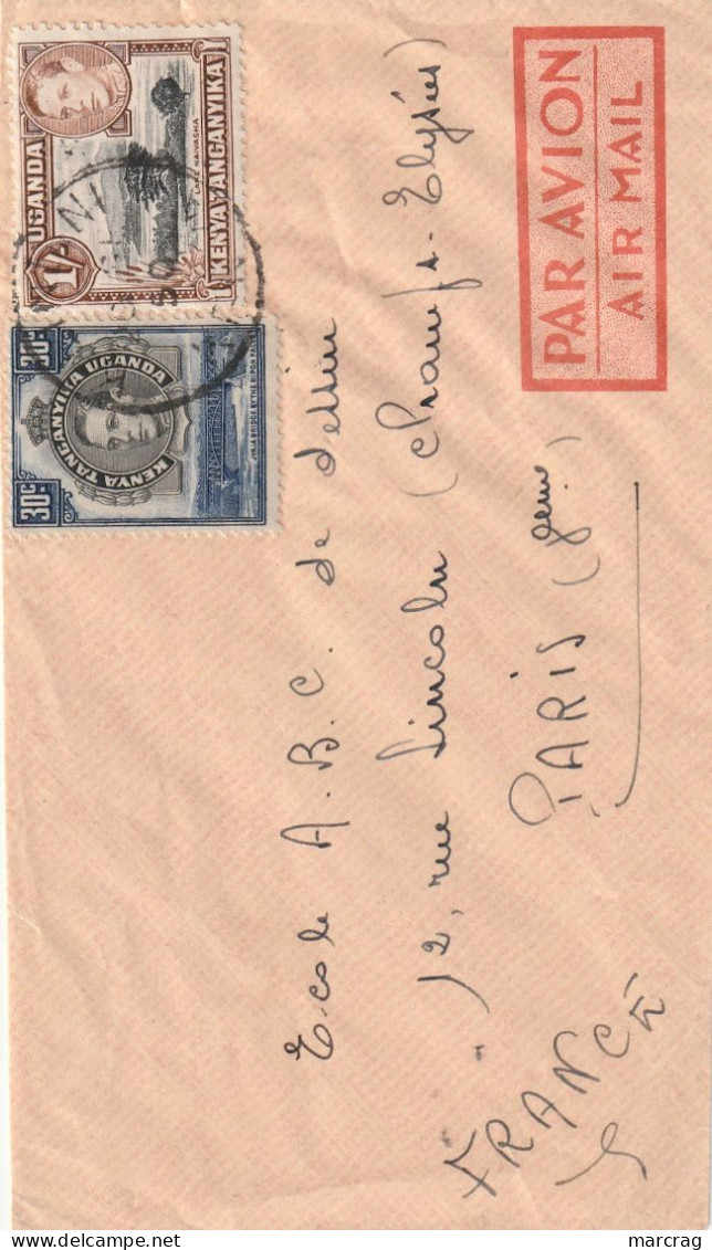 LETTRE DE 1950 POUR MARSEILLE - Kenya, Uganda & Tanganyika