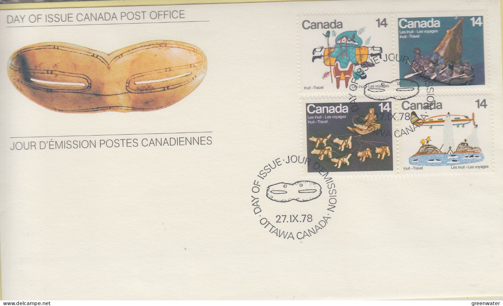 Canada 1978 Inuit Art 4v FDC (CN181) - 1971-1980