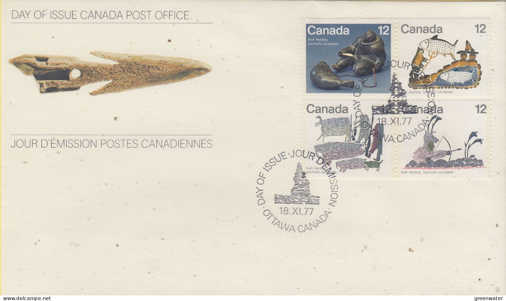 Canada 1977 Inuit Art 4v  FDC (CN181C) - 1971-1980