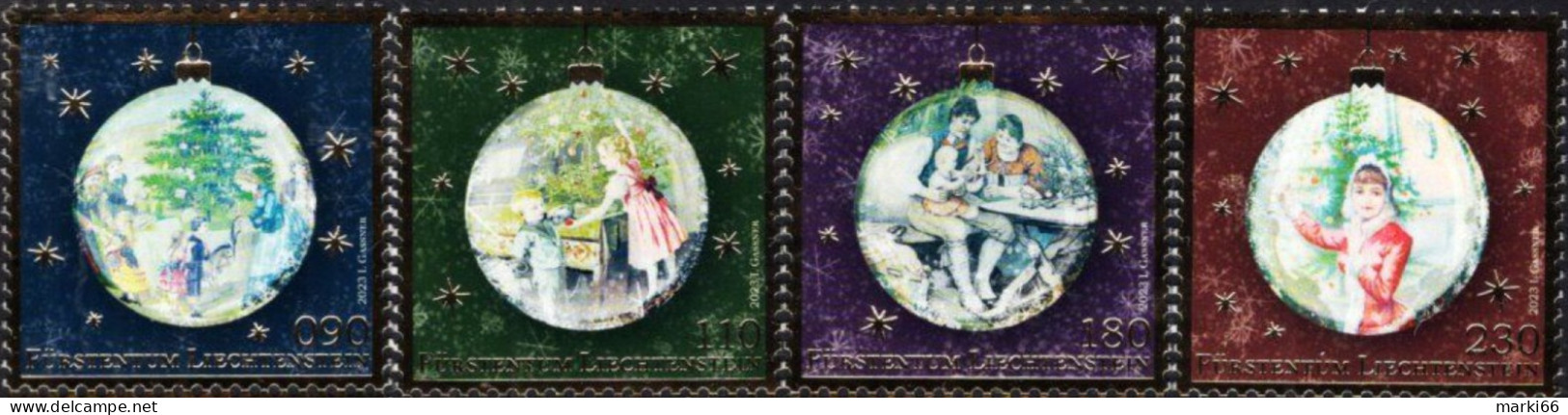 Liechtenstein - 2023 - Christmas - Mint Stamp Set With Hot Foil Intaglio Printing - Ungebraucht