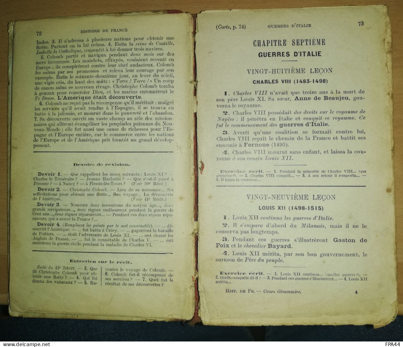 HISTOIRE DE FRANCE DES ECOLES PRIMAIRES  Nouvelle Edition  Par C.S VIATOR - 6-12 Ans