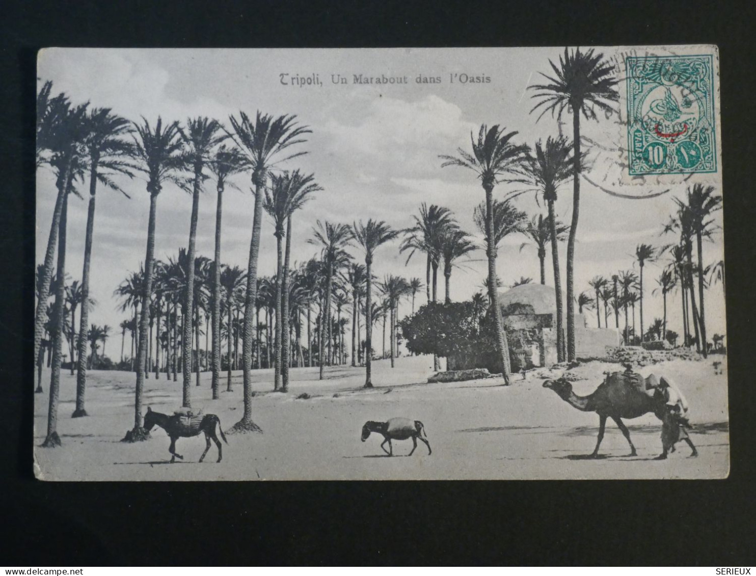 DF18 TURQUIE BELLE  CARTE ENV. 1910 TRIPOLI+MARABOUT DS L OASIS  ++AFF. PLAISANT+ - Covers & Documents