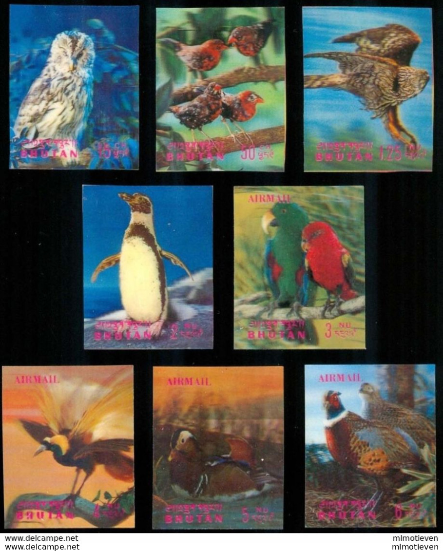 MDB-BK4-463-2 MINT ¤ BHUTAN 1969 8w In Serie  ¤ 3-D STAMPS - OISEAUX  BIRDS PAJAROS  VOGELS  VÖGEL - Albatrosse & Sturmvögel