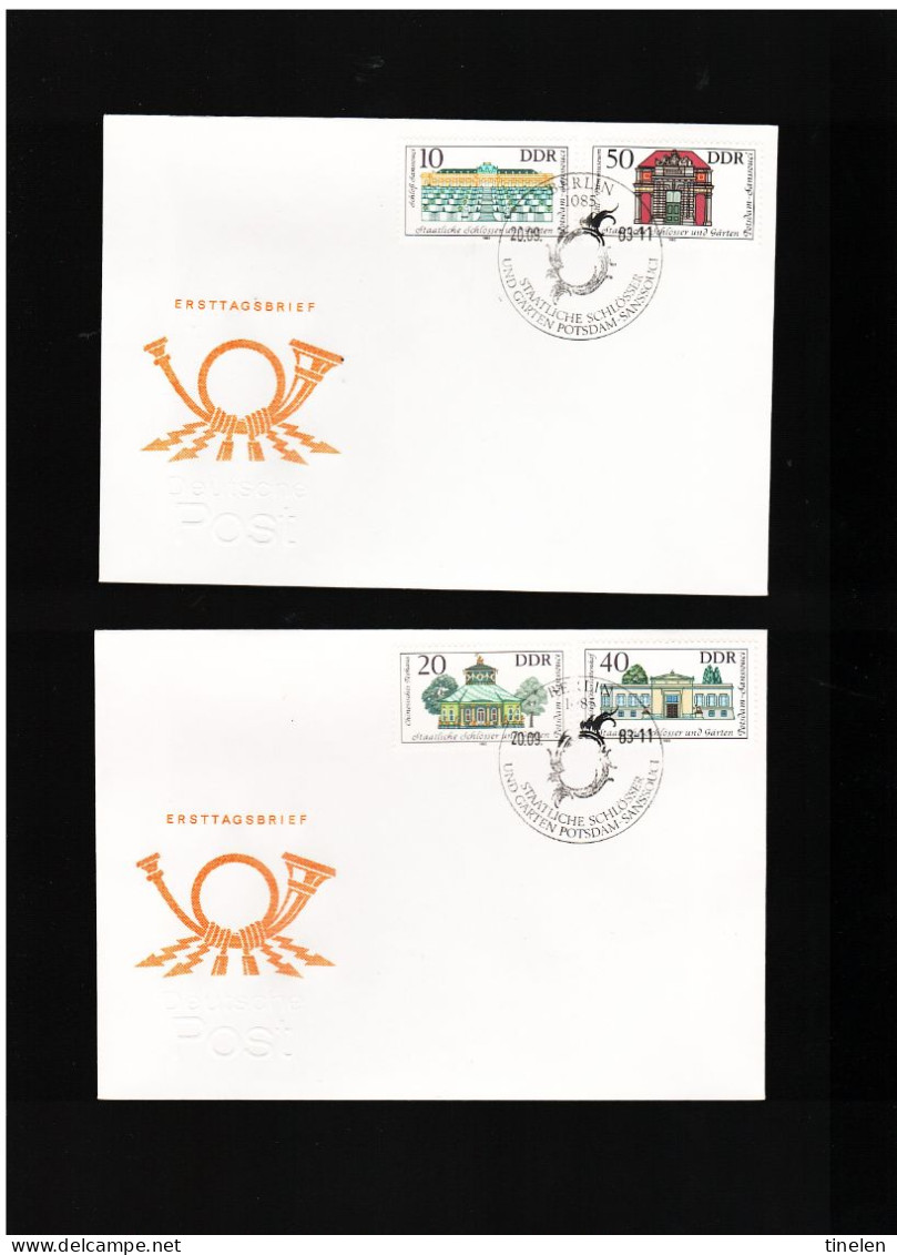 DDR - 1983 2 Fdc Staatliche Schlosser Und Garten - 1981-1990