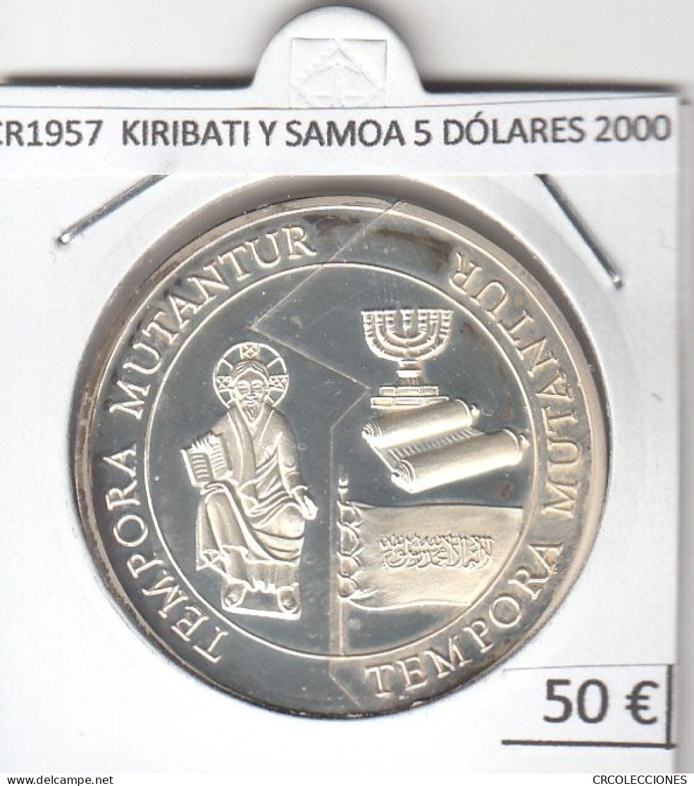 CR1957 MONEDA KIRIBATI Y SAMOA 5 DÓLARES 2000 PLATA - Kiribati