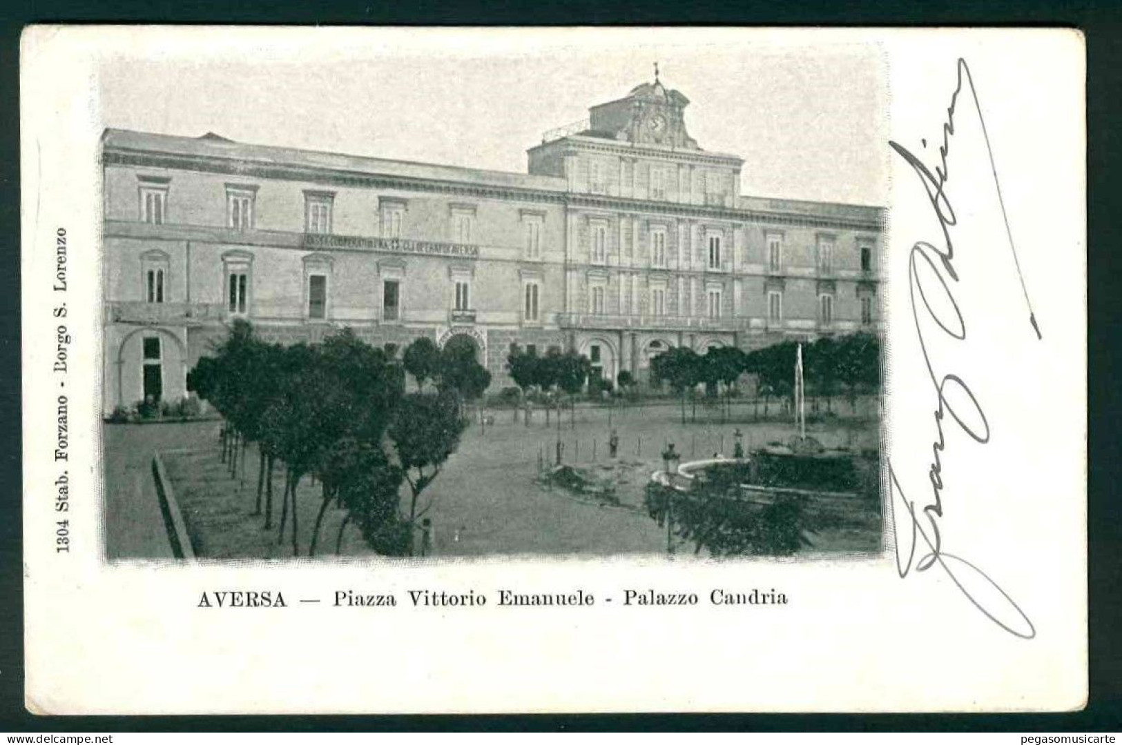 BB024 - AVERSA - PIAZZA VITTORIO EMANUELE - PALAZZO CANDRIA - CASERTA 1900 CIRCA - Aversa