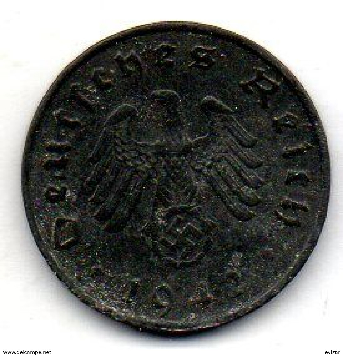 GERMANY - THIRD REICH, 10 Reichs Pfennig, Zinc, Year 1942-A, KM # 101 - 10 Reichspfennig