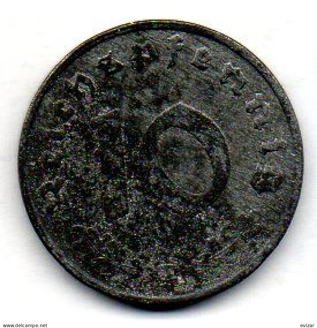 GERMANY - THIRD REICH, 10 Reichs Pfennig, Zinc, Year 1943-D, KM # 101 - 10 Reichspfennig