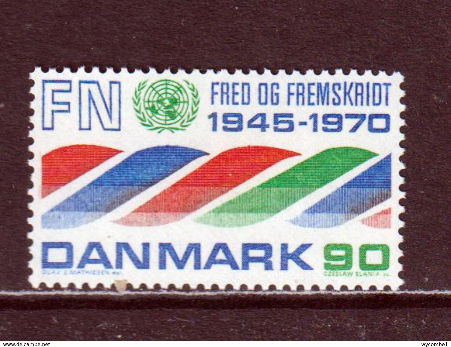 DENMARK - 1970 United Nations 90o Never Hinged Mint - Ungebraucht