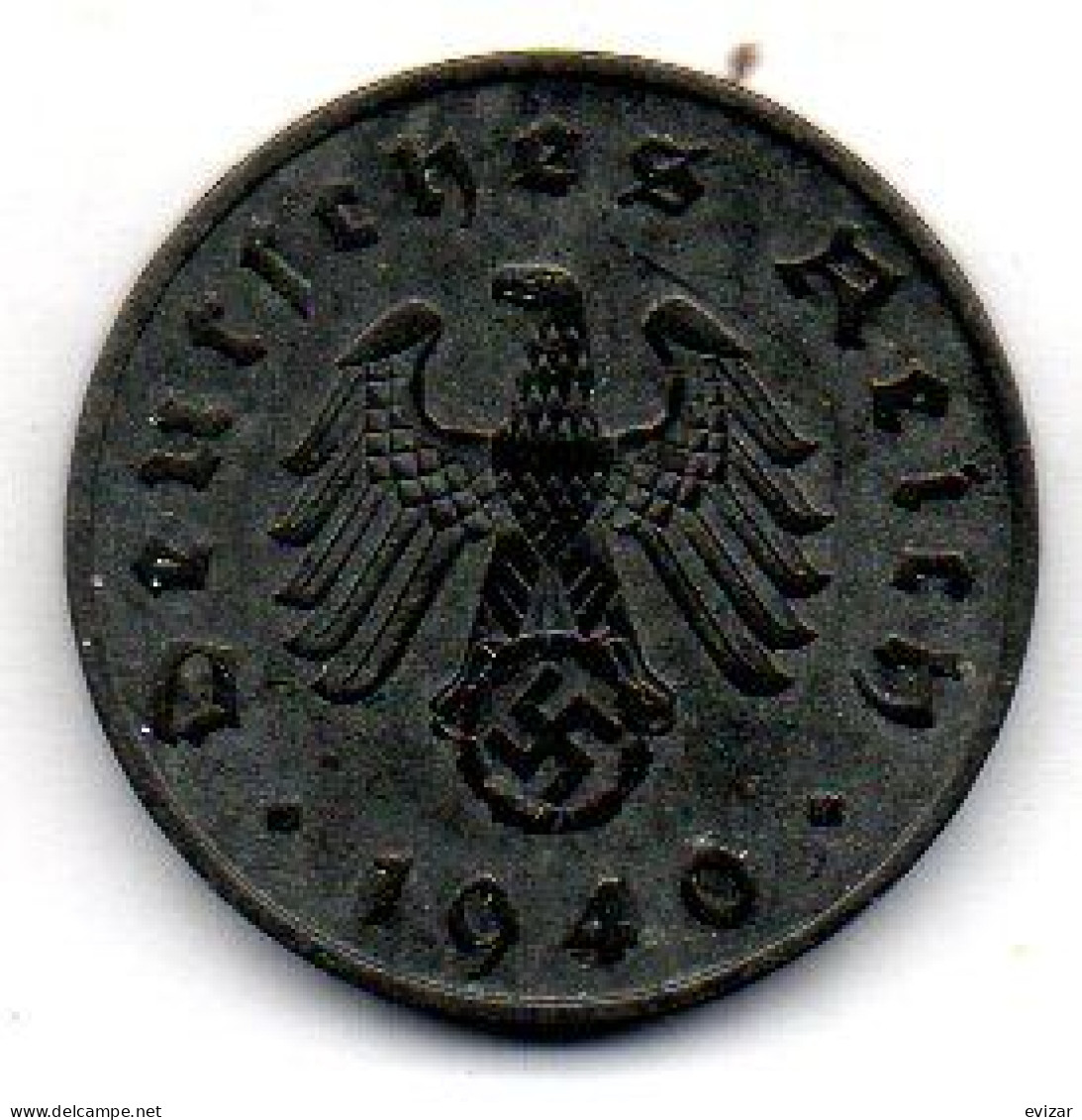 GERMANY - THIRD REICH, 10 Reichs Pfennig, Zinc, Year 1940-E, KM # 101 - 10 Reichspfennig