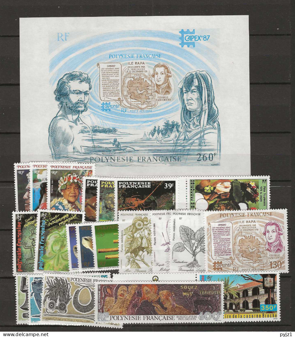1987 MNH Polynesie Française Year Collection - Full Years