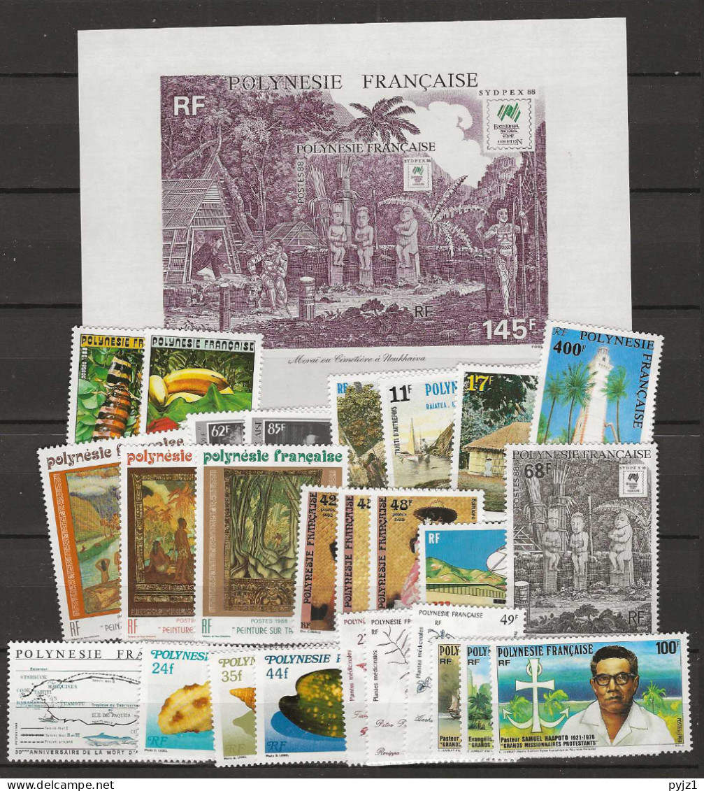 1988 MNH Polynesie Française Year Collection - Années Complètes