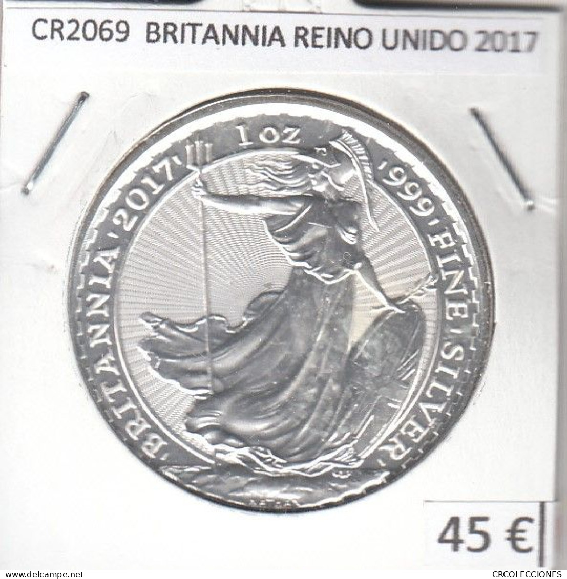 CR2069 ONZA BRITANNIA REINO UNIDO 2017 PLATA - Colecciones