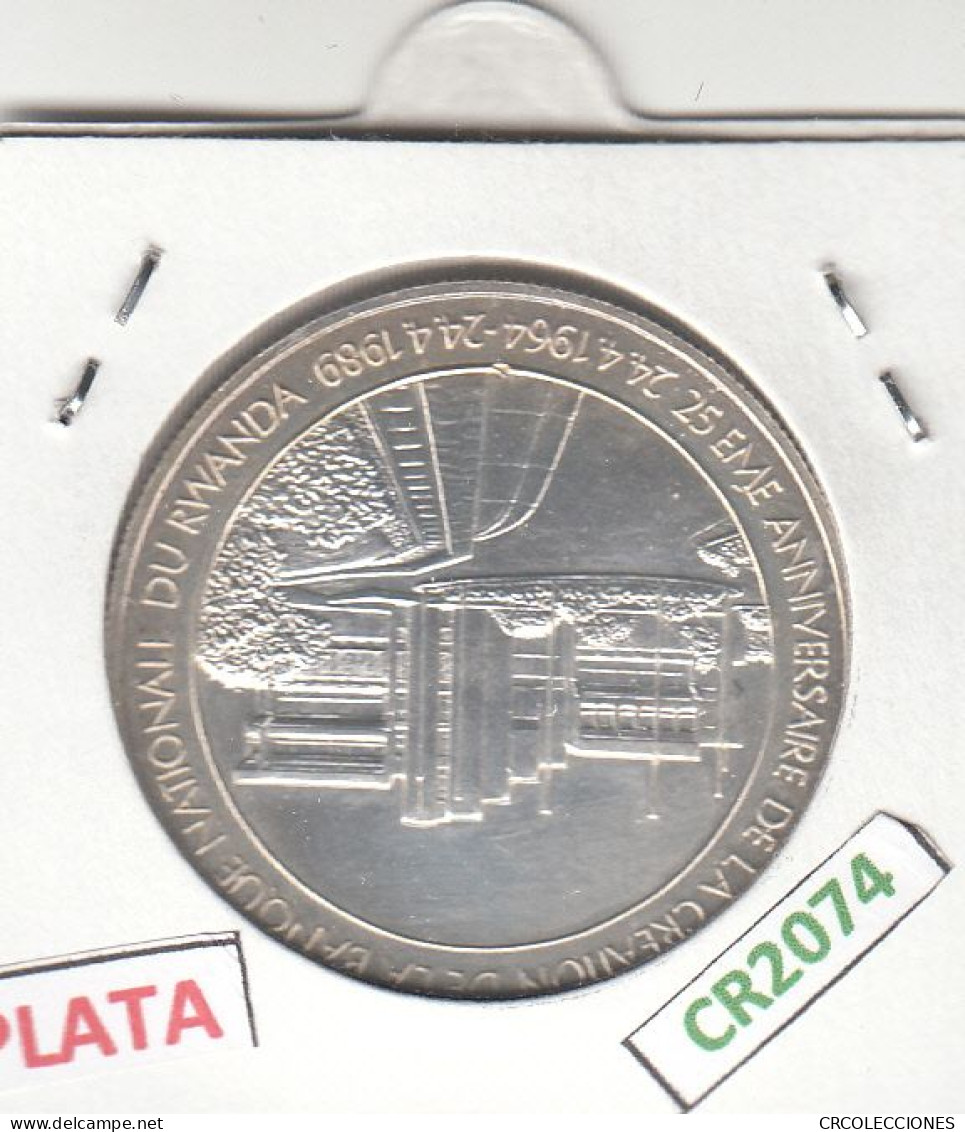 CR2074 MONEDA RUANDA 1000 FRANCOS 1987 PLATA - Rwanda